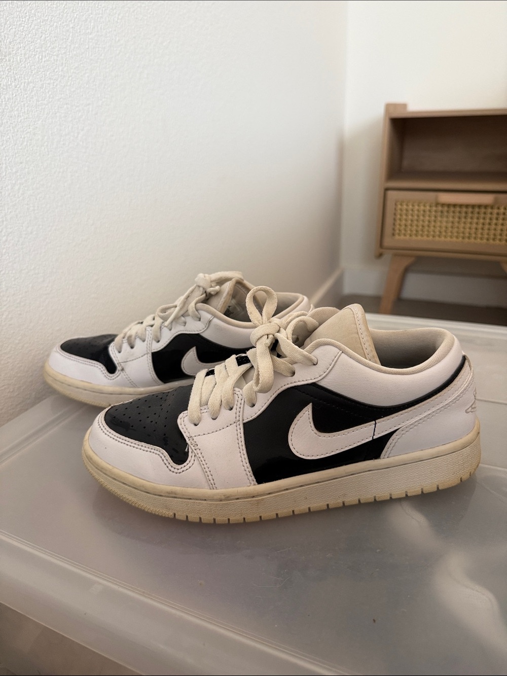 Nike Women’s Panda Air Jordans Black & White Low Profile Sneakers